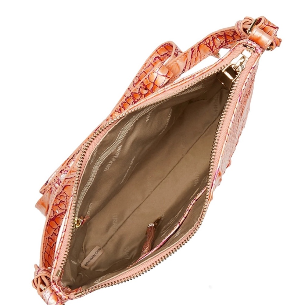 SOLD!! Brahmin Katie Melbourne Leather  Crossbody Bag In Apricot Rose w/COA - Picture 7 of 11